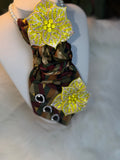 Camouflage Me – Daffodil & Sapphire Necktie Necklace