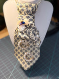 Springtime Paisley with a Pop-of-Purple Necktie Necklace