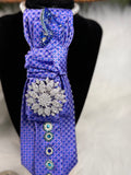 Michael Kors Iris & Lilac Purple Mardi Gras Stiletto Shoe Necktie Necklace